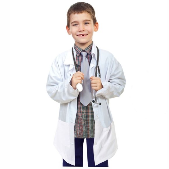 NEW! Children's White Lab Coat Size 8-10 Costume (Natural Uniforms Style #1016) - Picture 2 of 2